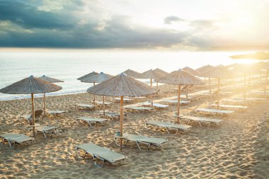 Yaz deniz plaj arka plan. Tatil ve tatil kavramı