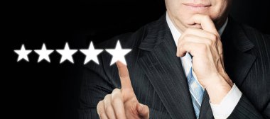 İş ve siyaset seçimi. Yıldızlarla işadamı eller