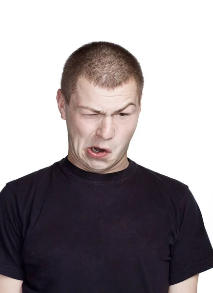 Retrato de un joven. Expresión facial . — Foto de Stock