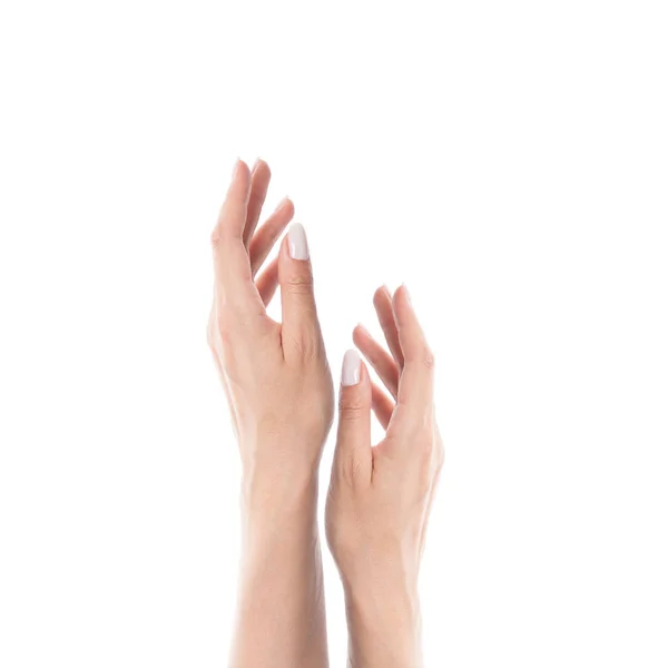 Unhas manicure com cor clara prego isolado . — Fotografia de Stock