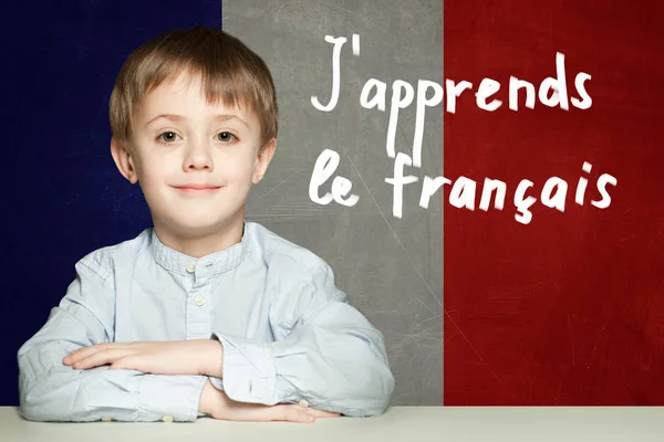 Pelajari konsep bahasa Perancis. Selamat anak murid — Stok Foto