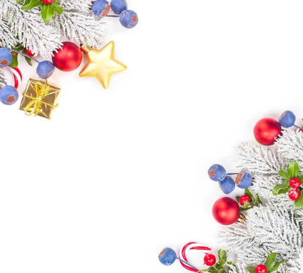 Christmas decoration corners isolated. Xmas background — Stock Photo, Image