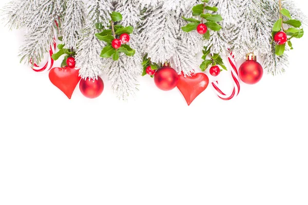 Christmas border isolated. Xmas winter decor — Stock Photo, Image