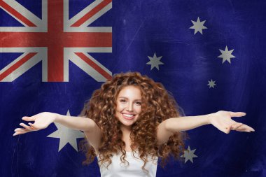 Avustralya bayraklı seyahat ve eğitim kavramı