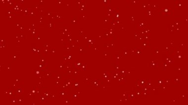 Kırmızı arka planda kar yağıyor. Noel tatili tasarım elementi.