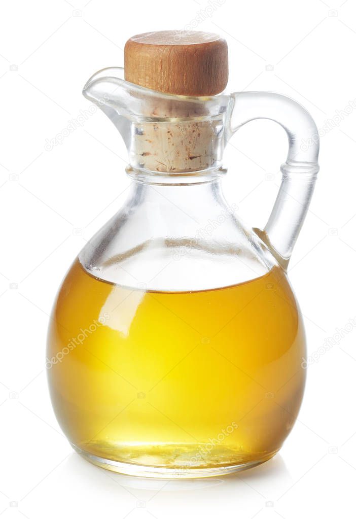 Bottle of olive oil isolated on white background