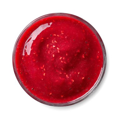 Cam ahududu güler yüzlü beyaz arka plan üzerinde izole. Üstten görünüm