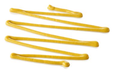 Hardal beyaz arka plan üzerinde sıçrama