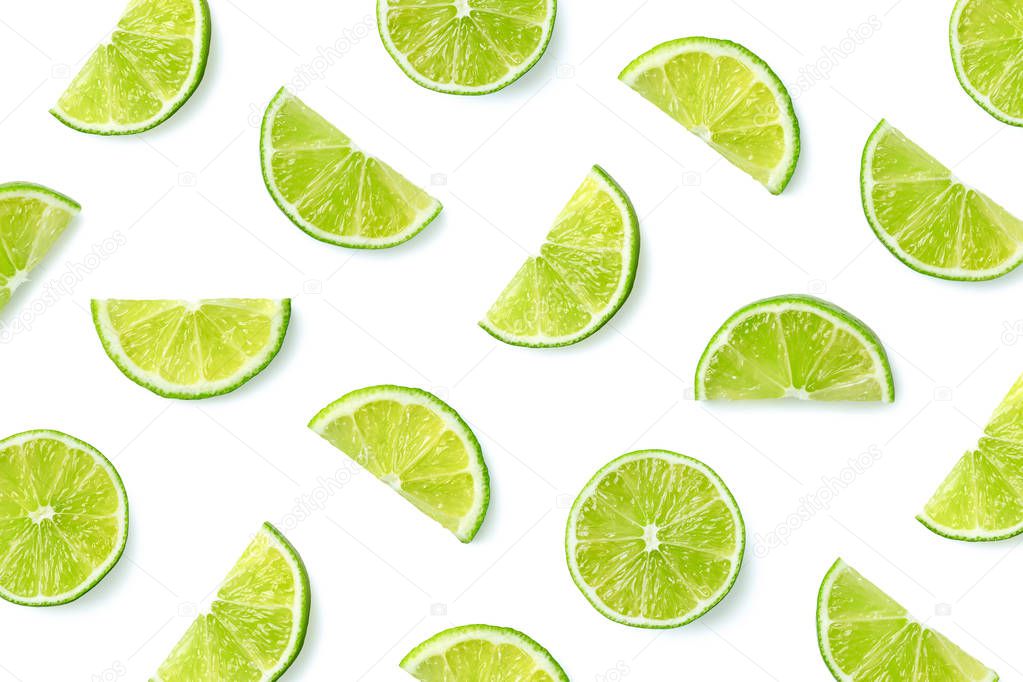 Fruit pattern of lime slices