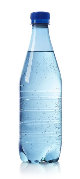 Hellblaue Flasche Sprudelwasser — Stockfoto