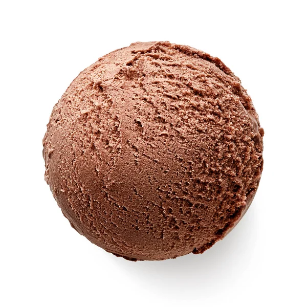 Bola de sorvete de chocolate único ou colher — Fotografia de Stock