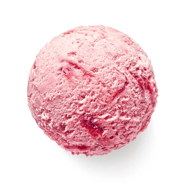 Bola de helado de fresa sola o cucharada — Foto de Stock