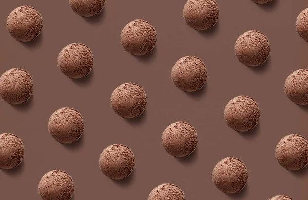 Padrão de bolas de sorvete de chocolate — Fotografia de Stock