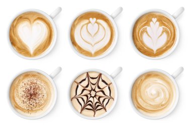Kahve latte veya kapuçino köpük sanat seti
