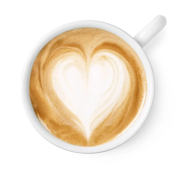 Filiżanka latte lub cappuccino rysunek sztuki — Zdjęcie stockowe