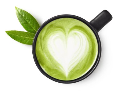 Fincan yeşil çay matcha latte