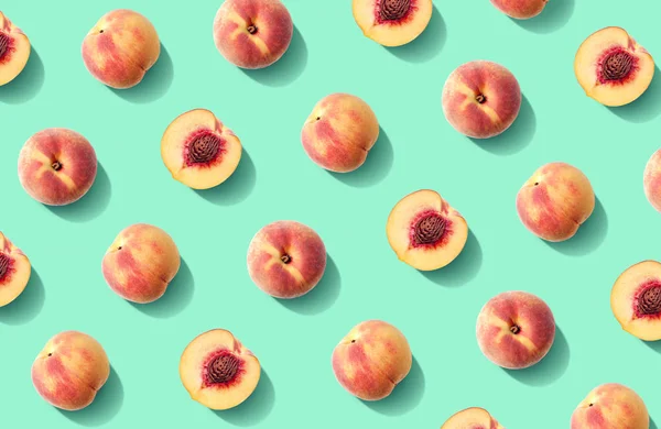 Színes gyümölcsminta a friss őszibarack — Stock Fotó