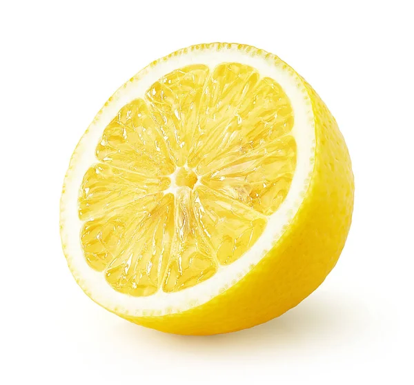 Half Ripe Lemon Isolated White Background Yellow Citrus Fruit — Stock Photo, Image