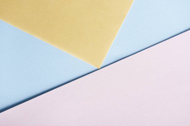 Soyut pastel geometri yaratıcı arka plan üstten görünüm. Modern ve trendy en az geometrik kağıt kompozisyon. Düz yatıyordu minimalist düzeni.