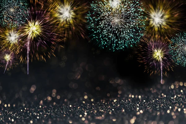 Abstract sparkling fireworks design background for new year part