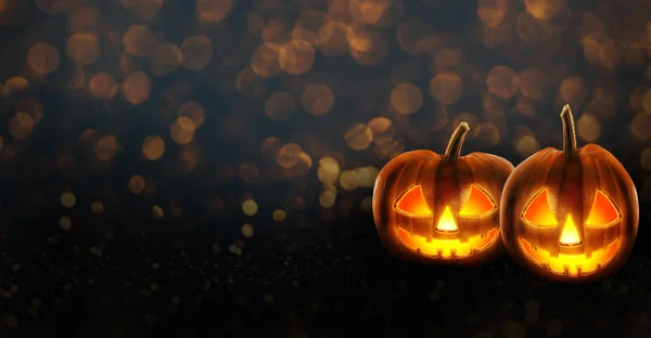 Halloween fond d'écran avec Jack o lanterne citrouille effrayant — Photo