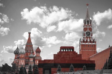 Kremlin. Rusya Federasyonu. siyah ve kırmızı ve beyaz fotoğraf