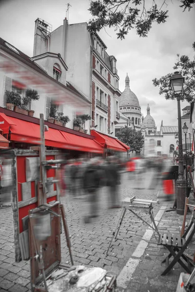 Parijs Montmartre Basiliek Van Het Heilig Hart Van Jezus Zwart — Stockfoto