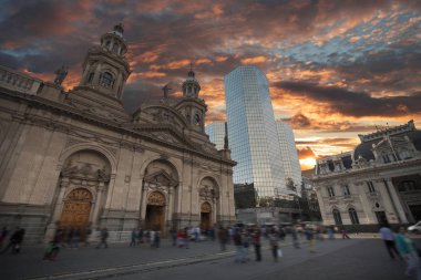 Santiago, Şili 'deki Plaza de las Armas Meydanı