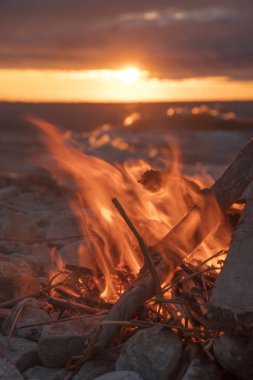 günbatımı denize. Estonya. Europe