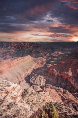 Büyük Kanyon hava manzarası. Amerika 'nın resimsel manzarası