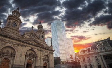 Santiago, Şili 'deki Plaza de las Armas Meydanı