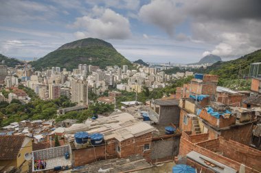 RIO DE JANEIRO, BRAZIL - March 14, 2018: Favela's houses in Rio de Janeiro clipart