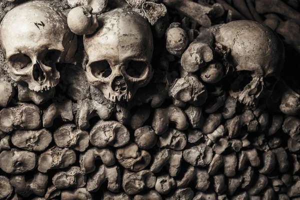 Catacombes Paris Sépulture Millions Personnes Dans Des Labyrinthes Souterrains — Photo
