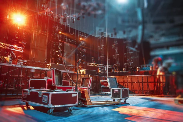 Preparando Palco Para Concerto Livre — Fotografia de Stock