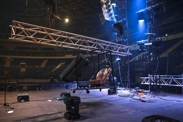 Förbereda Scenen För Konsert Det Fria — Stockfoto