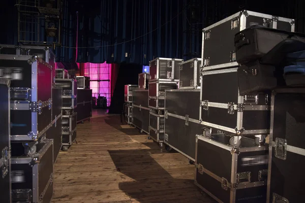 Förbereda Scenen För Konsert Det Fria — Stockfoto