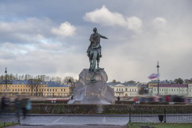 Bronz atlı - İmparator Peter I. St. Petersburg. Rusya.