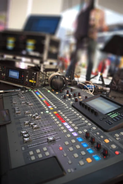 sound equipment at the concert. television shooting