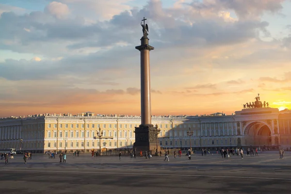 Alexander Säule Der Mitte Des Palastes Petersburg — Stockfoto