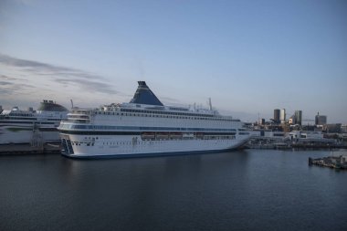 yolcu feribotu Tallinn liman. Estonya