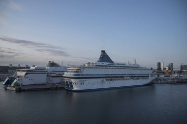 yolcu feribotu Tallinn liman. Estonya