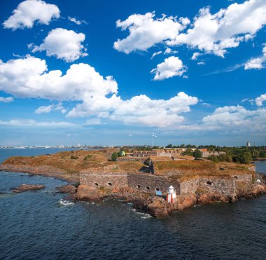 Scenic summer aerial view of Suomenlinna clipart