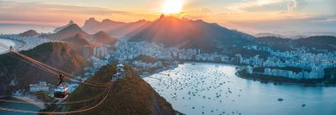 Rio De Janeiro, Brezilya. Körfez boyunca şehrin manzarası