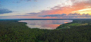 Braslav lakes in Belarus. Filmed with a drone clipart