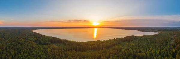Braslavskie Jeziora Białorusi Nagrania Dronem — Zdjęcie stockowe