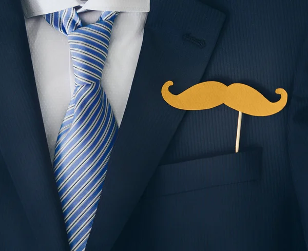 Happy Fathers Day Greeting Necktie Costume Moustache — Stock Photo, Image