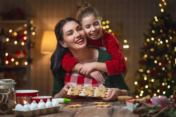Selamat Natal Dan Selamat Hari Libur Persiapan Keluarga Makanan Liburan — Stok Foto