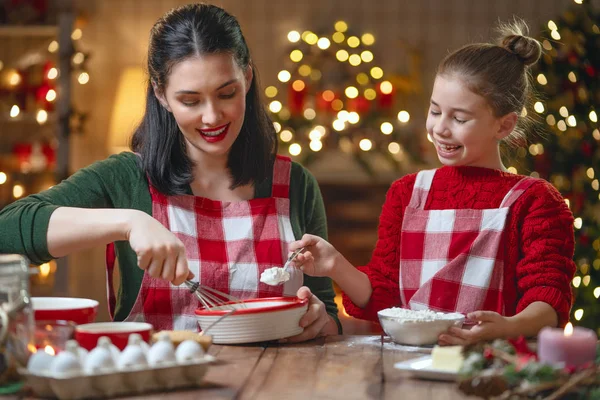 Feliz Navidad Felices Fiestas Preparación Familiar Comida Vacaciones Galletas Cocina — Foto de Stock