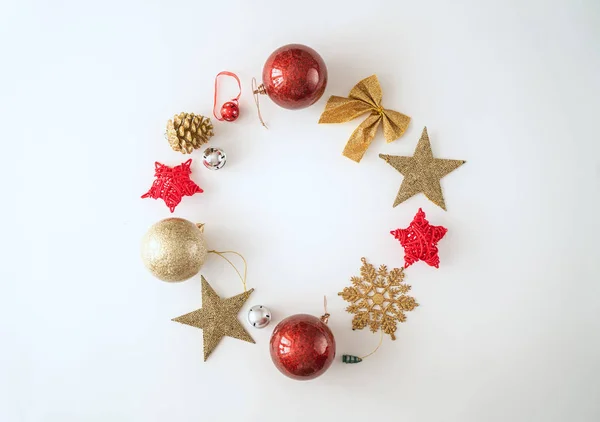 Baubles on white desk — Stock Photo, Image