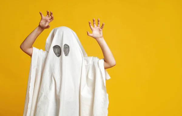 Kid in ghost costume — Stock Photo, Image